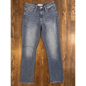 Signature Levi Strauss Mid Rise Straight Jeans Womens Size 8 Blue Denim